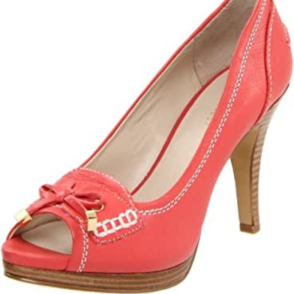 NINE WEST 'Dasher' pink peep toe pumps - Picture 1 of 10